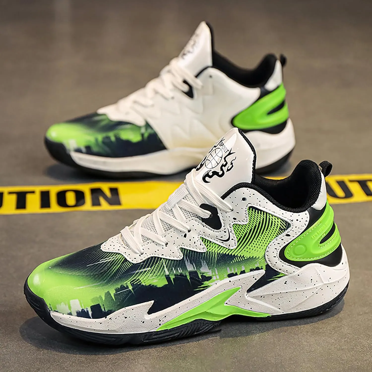 Kids Basketball Shoes Boys High-top Sports Shoes Sneakers Durable Lace-up Non-Slip Girls Running Shoes
