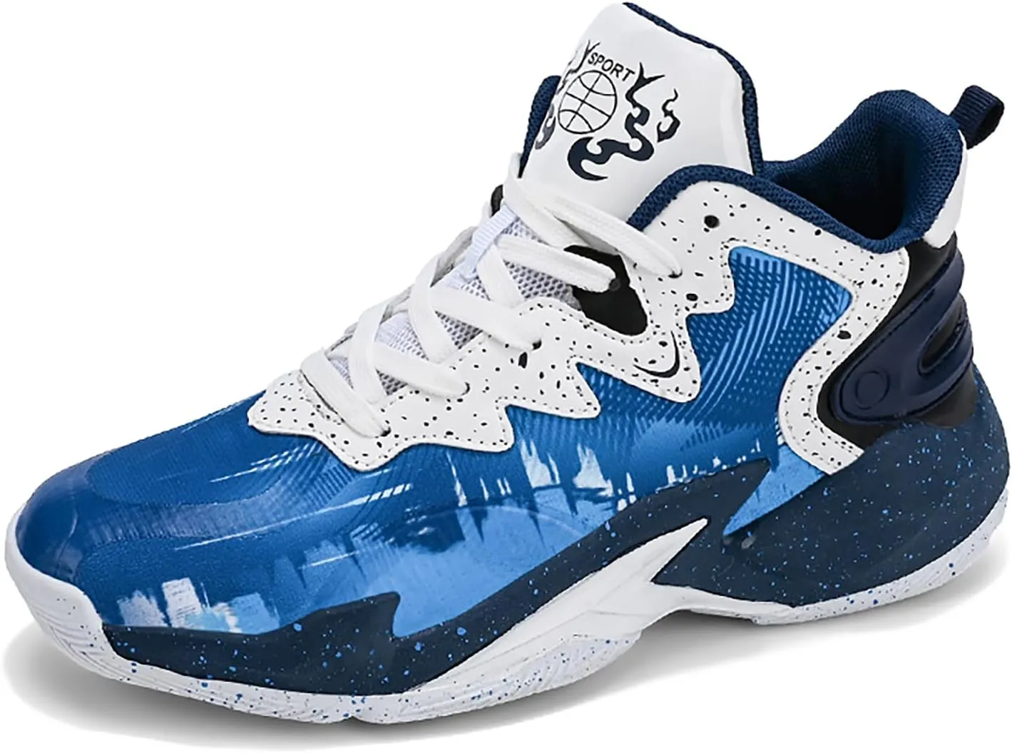 Kids Basketball Shoes Boys High-top Sports Shoes Sneakers Durable Lace-up Non-Slip Girls Running Shoes