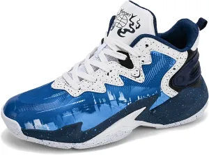 Kids Basketball Shoes Boys High-top Sports Shoes Sneakers Durable Lace-up Non-Slip Girls Running Shoes