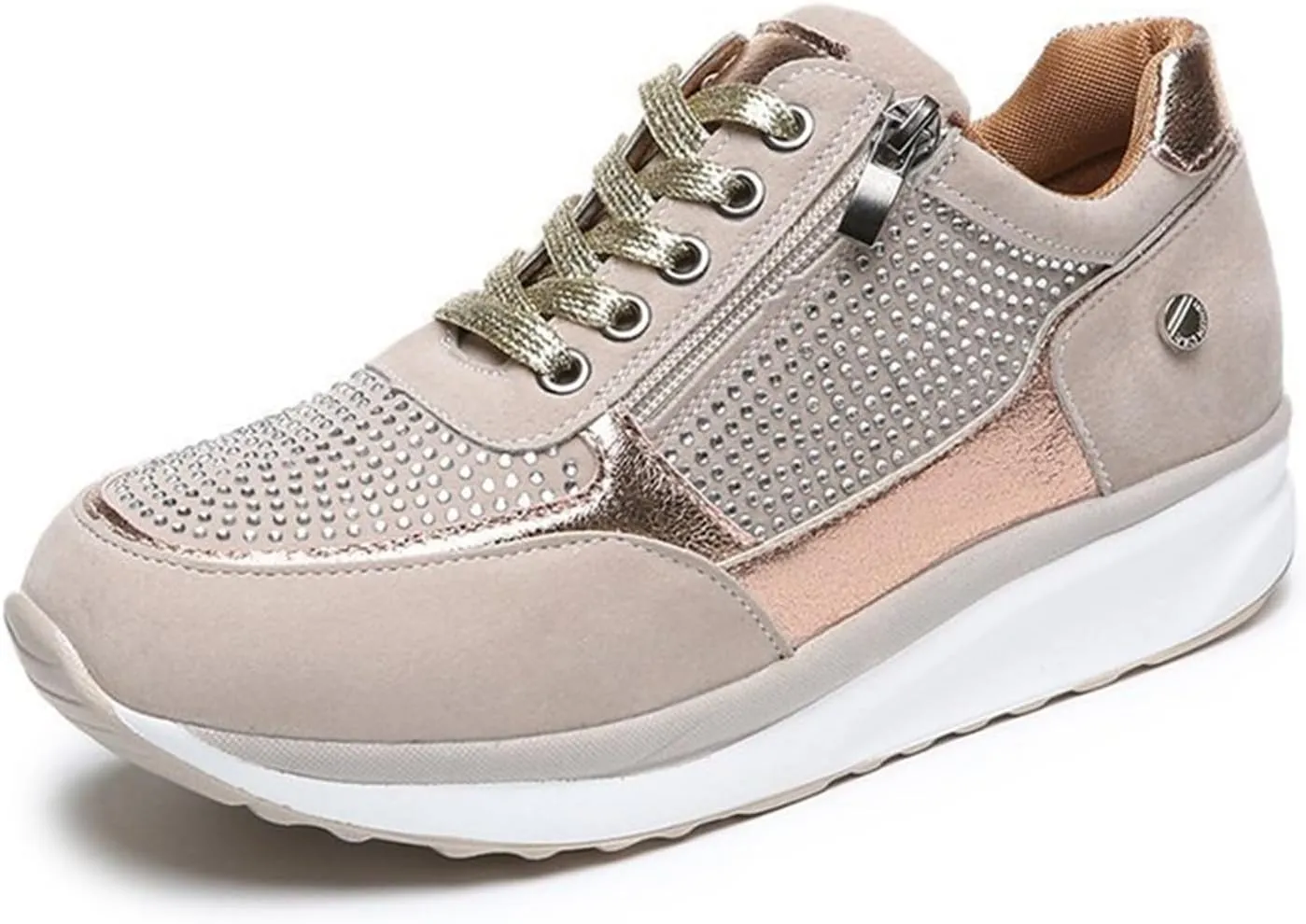 Ladmiple Shoes For Women Sneakers Slip Ons Leather Shoes Fashion Casual Dressy Summer Platform Flats Walking Loafers