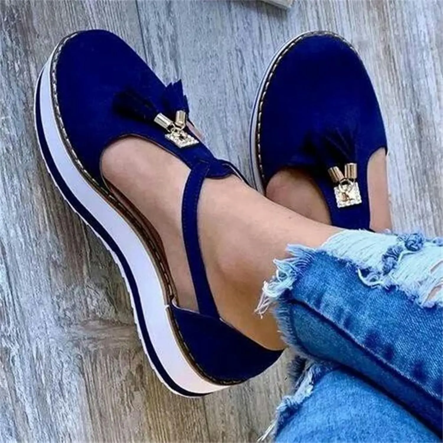 Ladmiple Sneakers For Women Slip On Low Cut Casual Walking Shoes Dressy Summer Comfort Fashion Platform Flats Loafers