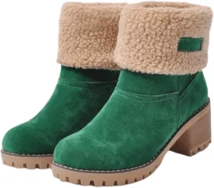 Ladmiple Winter Boots For Women Fashion Snow Boots Mid Calf Anti-slip Outdoor Warm Fur Lined Slip On Short Booties 2024