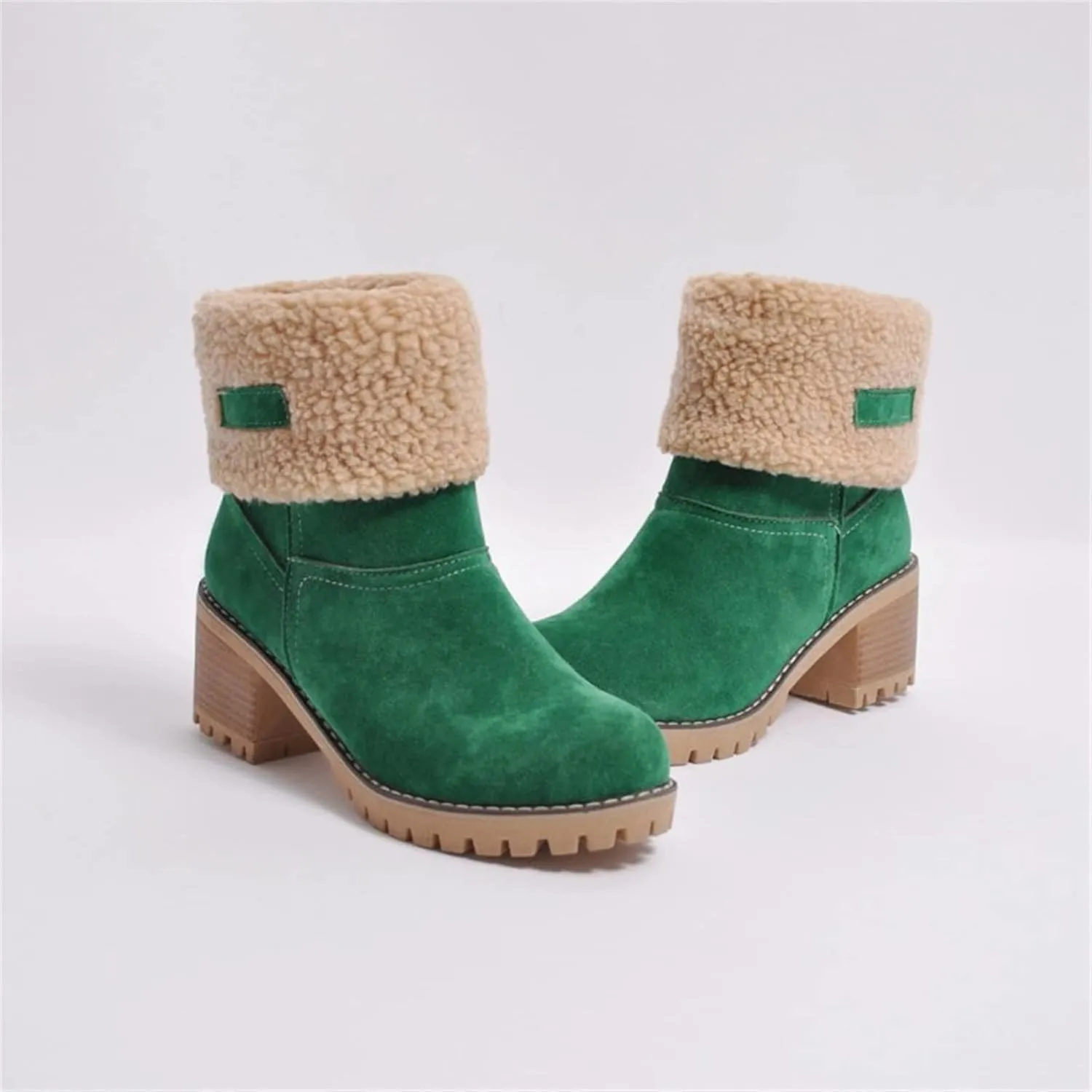 Ladmiple Winter Boots For Women Fashion Snow Boots Mid Calf Anti-slip Outdoor Warm Fur Lined Slip On Short Booties 2024