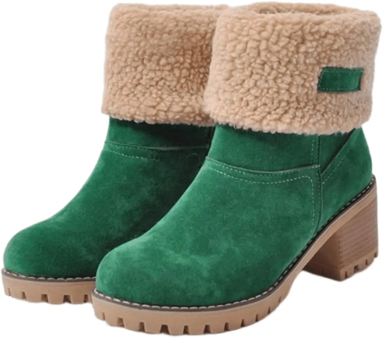 Ladmiple Winter Boots For Women Fashion Snow Boots Mid Calf Anti-slip Outdoor Warm Fur Lined Slip On Short Booties 2024