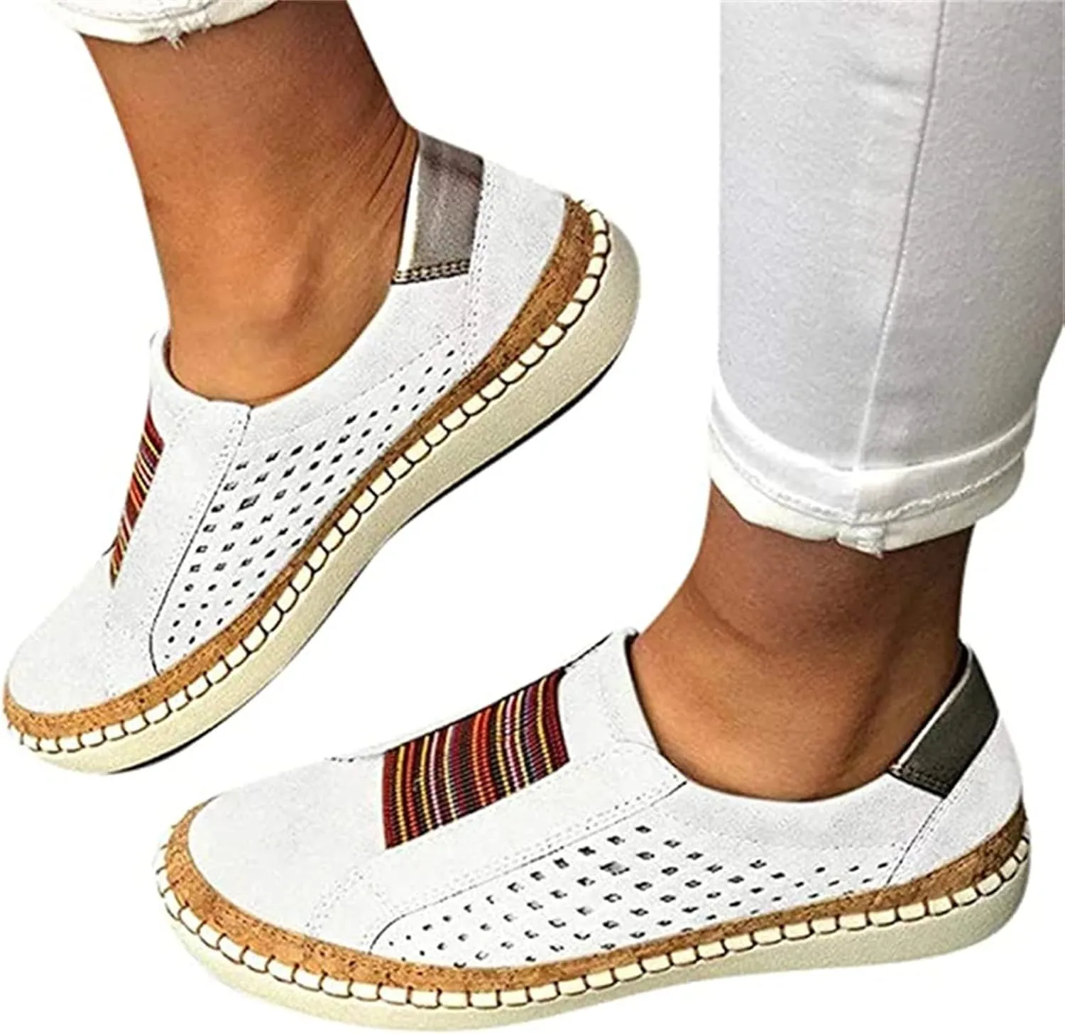 Ladmiple Womens Shoes Dressy Casual Loafers Canvas Shoes Low Cut Slip On Fashion Comfortable Walking Platform Sneakers