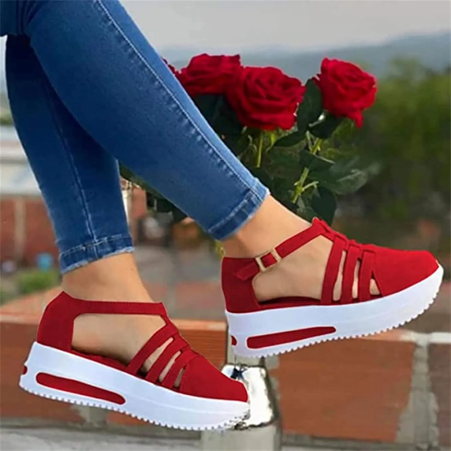 Ladmiple Womens Shoes Dressy Casual Loafers Canvas Shoes Low Cut Slip On Walking Comfortable Fashion Platform Sneakers