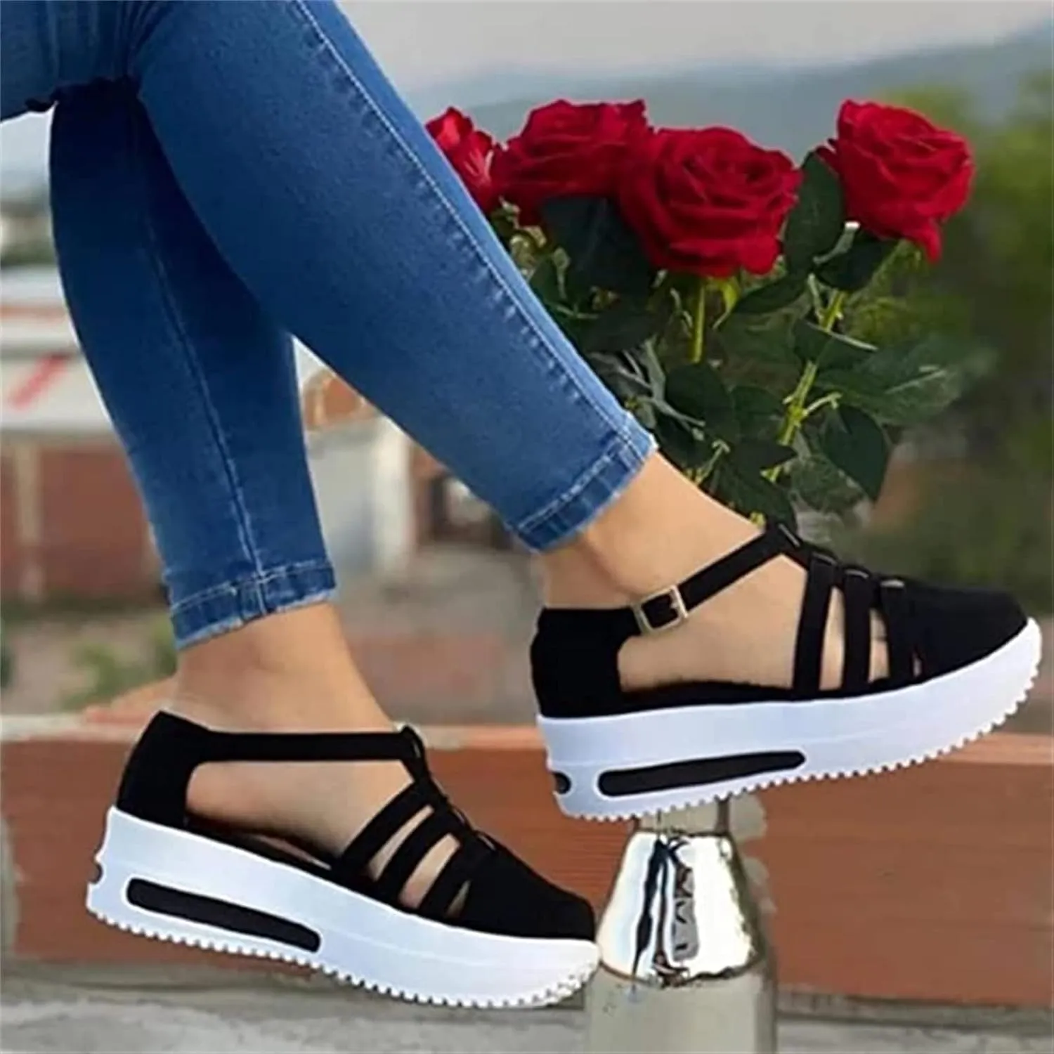 Ladmiple Womens Shoes Dressy Casual Loafers Canvas Shoes Low Cut Slip On Walking Comfortable Fashion Platform Sneakers