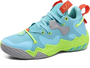 LAHTI Men's Basketball Shoes High Top Sports Shoes Fashionable and Versatile Casual Shoes Anti-Skid Shock-Absorbing Wear-Resistant Tennis Fitness and Running Shoes