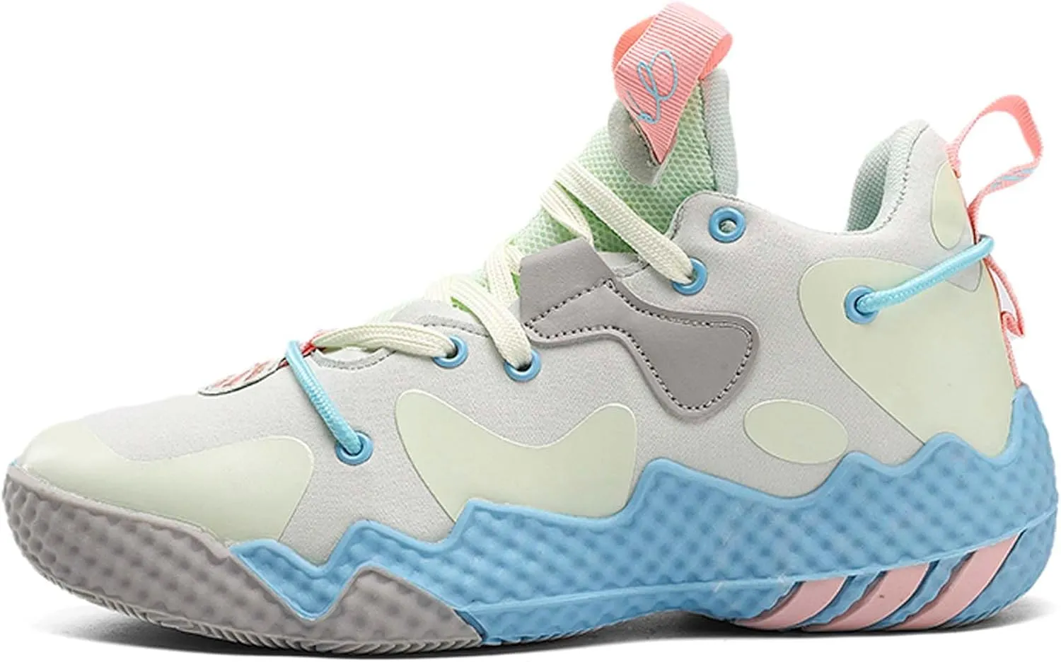 LAHTI Men's Basketball Shoes High Top Sports Shoes Fashionable and Versatile Casual Shoes Anti-Skid Shock-Absorbing Wear-Resistant Tennis Fitness and Running Shoes