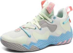 LAHTI Men's Basketball Shoes High Top Sports Shoes Fashionable and Versatile Casual Shoes Anti-Skid Shock-Absorbing Wear-Resistant Tennis Fitness and Running Shoes