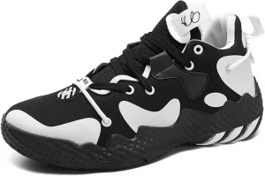 LAHTI Men's Basketball Shoes High Top Sports Shoes Fashionable and Versatile Casual Shoes Anti-Skid Shock-Absorbing Wear-Resistant Tennis Fitness and Running Shoes