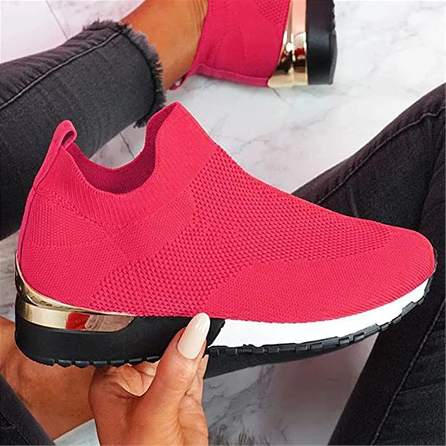 Lausiuoe Sneakers For Women Walking Shoes Comfortable Running Shoes Fashion Tennis Athletic Walking Gym Sports Sneakers