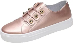 Lausiuoe Sneakers For Women Walking Shoes Wide Width Leather Shoes Low Cut Casual Fashion Comfort Slip On Flat Loafers