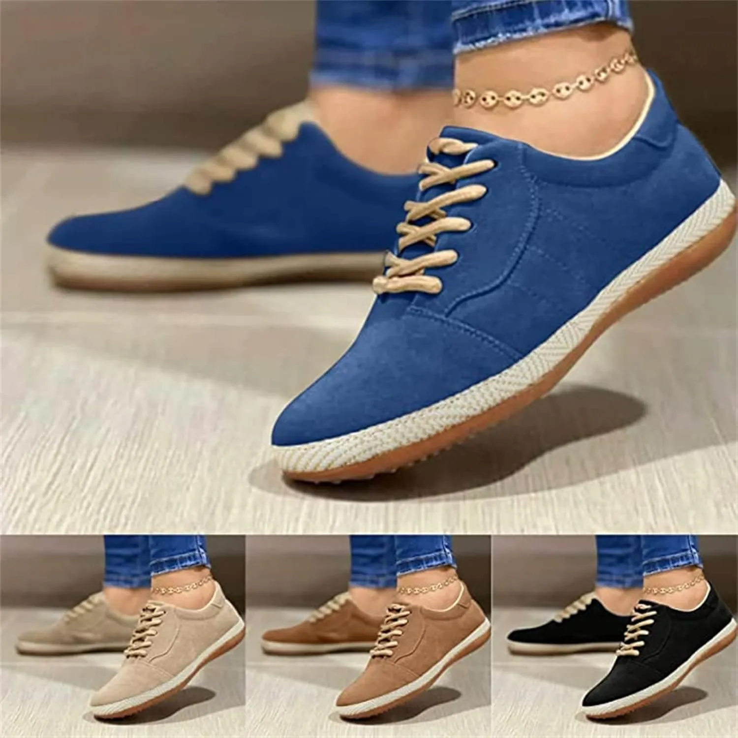 Lausiuoe Women's Fashion Sneakers Slip On Canvas Shoes Low Cut Casual Classic Fall Soft Comfort Walking Flat Loafers