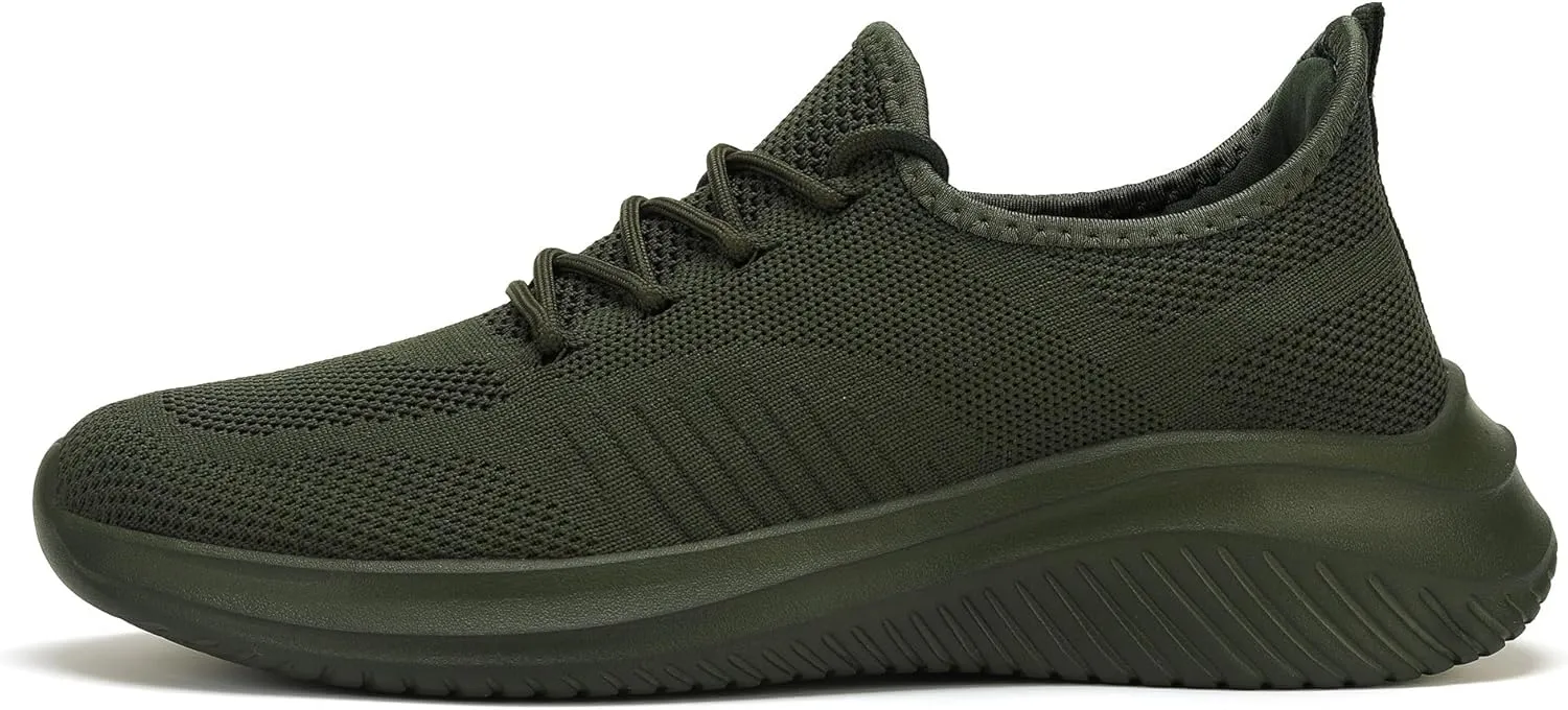 LCGJR Men's Walking Shoes Ultra Light Running Casual Sneakers Slip-on Workout Tennis Shoes for Male Mesh Breathable Comfort Outdoor Indoor