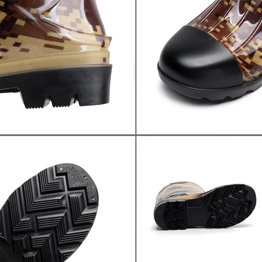 Man Knee High Rubber Rainboots Camo Waterproof Rubber Boots for Garden Man Rain Footwear Size