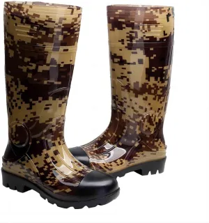 Man Knee High Rubber Rainboots Camo Waterproof Rubber Boots for Garden Man Rain Footwear Size