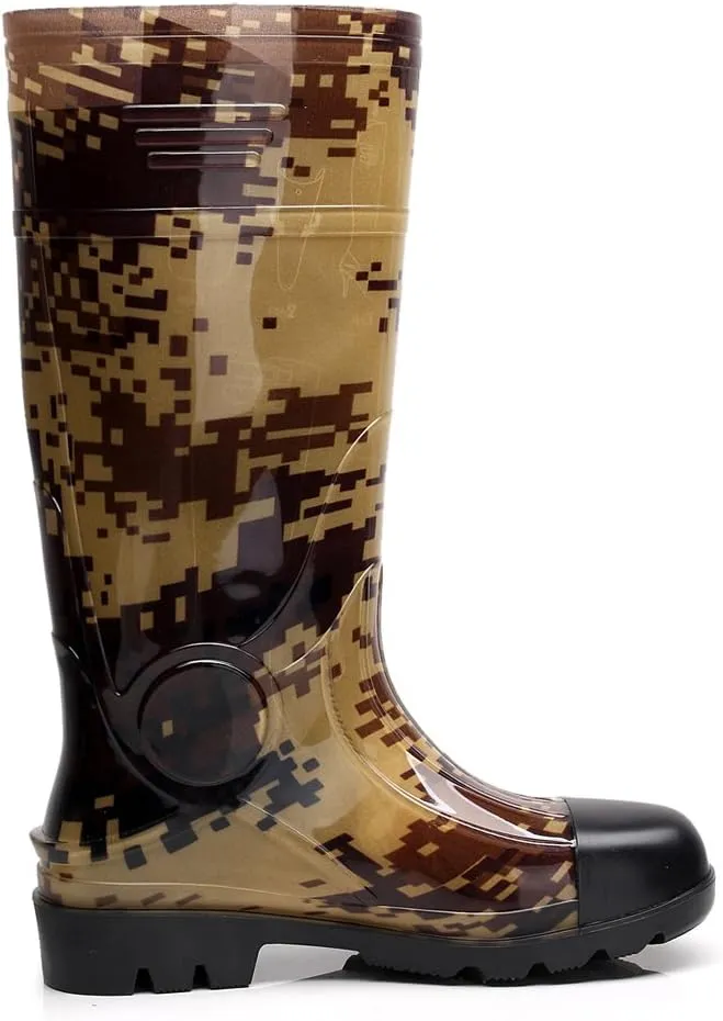 Man Knee High Rubber Rainboots Camo Waterproof Rubber Boots for Garden Man Rain Footwear Size
