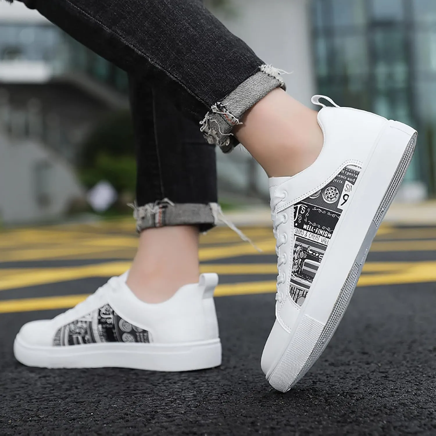 Men Retro All Casual Shoes Small White Shoes Trendy Skate Men Dress Show Sneaker