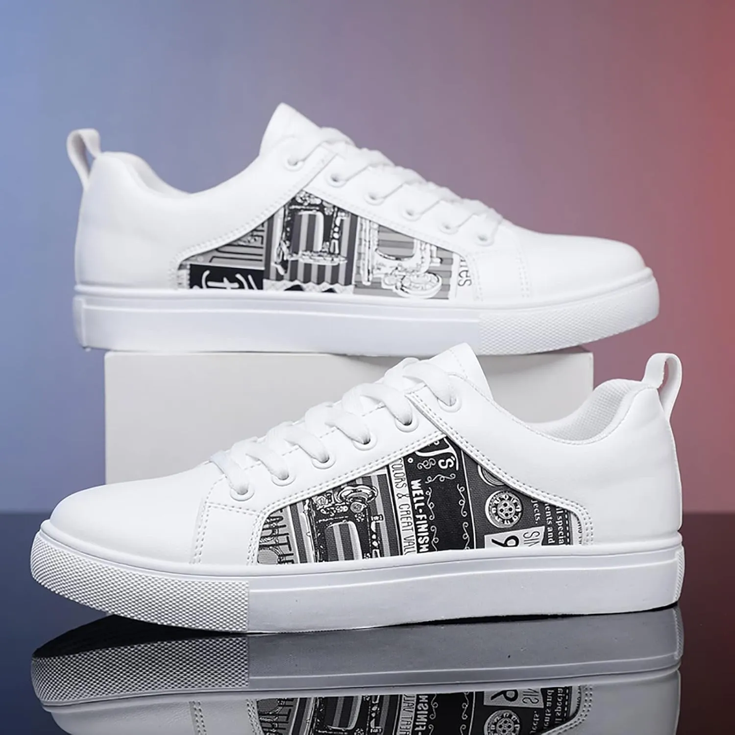Men Retro All Casual Shoes Small White Shoes Trendy Skate Men Dress Show Sneaker