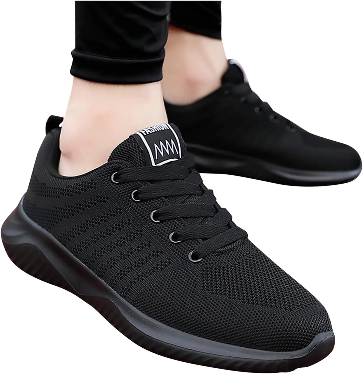 Men Soft Mesh Bottom Sport Fashion Shoes Breathable Lace-Up Casual Men's Sneaker Socks Low Cut Shoes