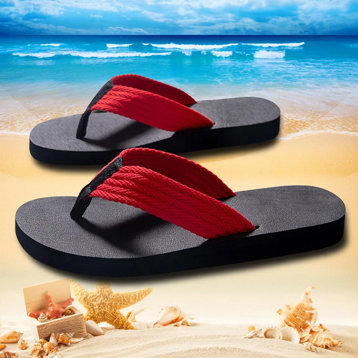 Men Summer Casual Outside Wear Beach Non Slip Breathable Flip Flops Clip Toes Big Size Flat Fuzzy Flip Flop Slippers Men