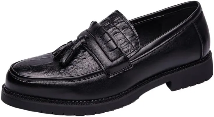 Men Tassel Loafers Slip On Genuine Leather Casual Walking Shoes Comfortable for Work Office