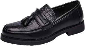 Men Tassel Loafers Slip On Genuine Leather Casual Walking Shoes Comfortable for Work Office