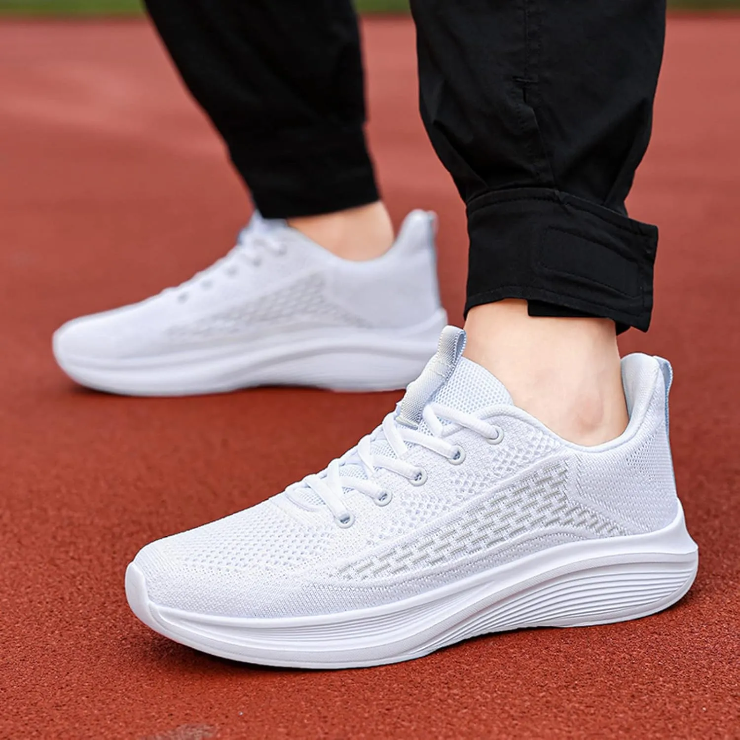 Men Tennis Sneakers Non Slip Athletic Walking Shoes Slip on Breathable Comfortable Lightweight Casual Sports Shoes