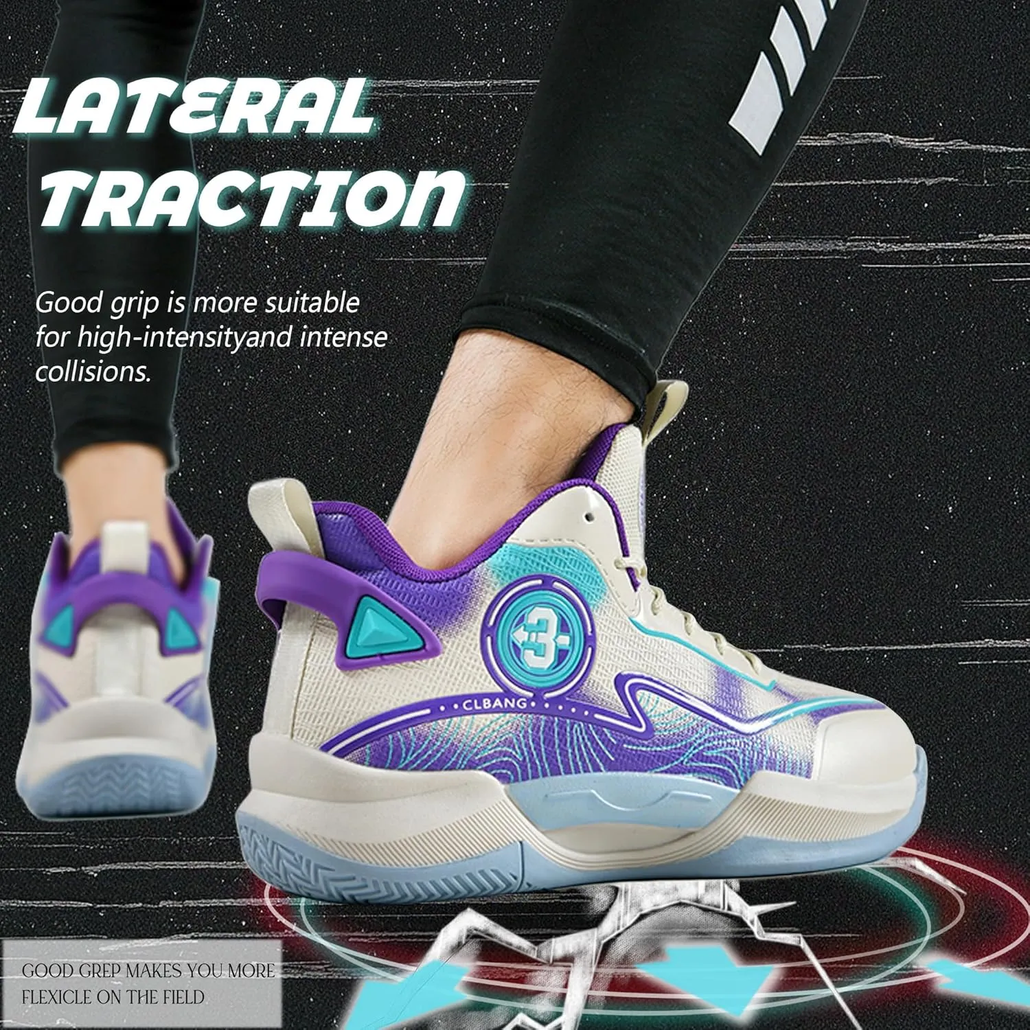 Men's Basketball Shoes Athletic Breathable Mesh Non Slip Durable Lightweight Shock-Absorbing Casual Running Shoes