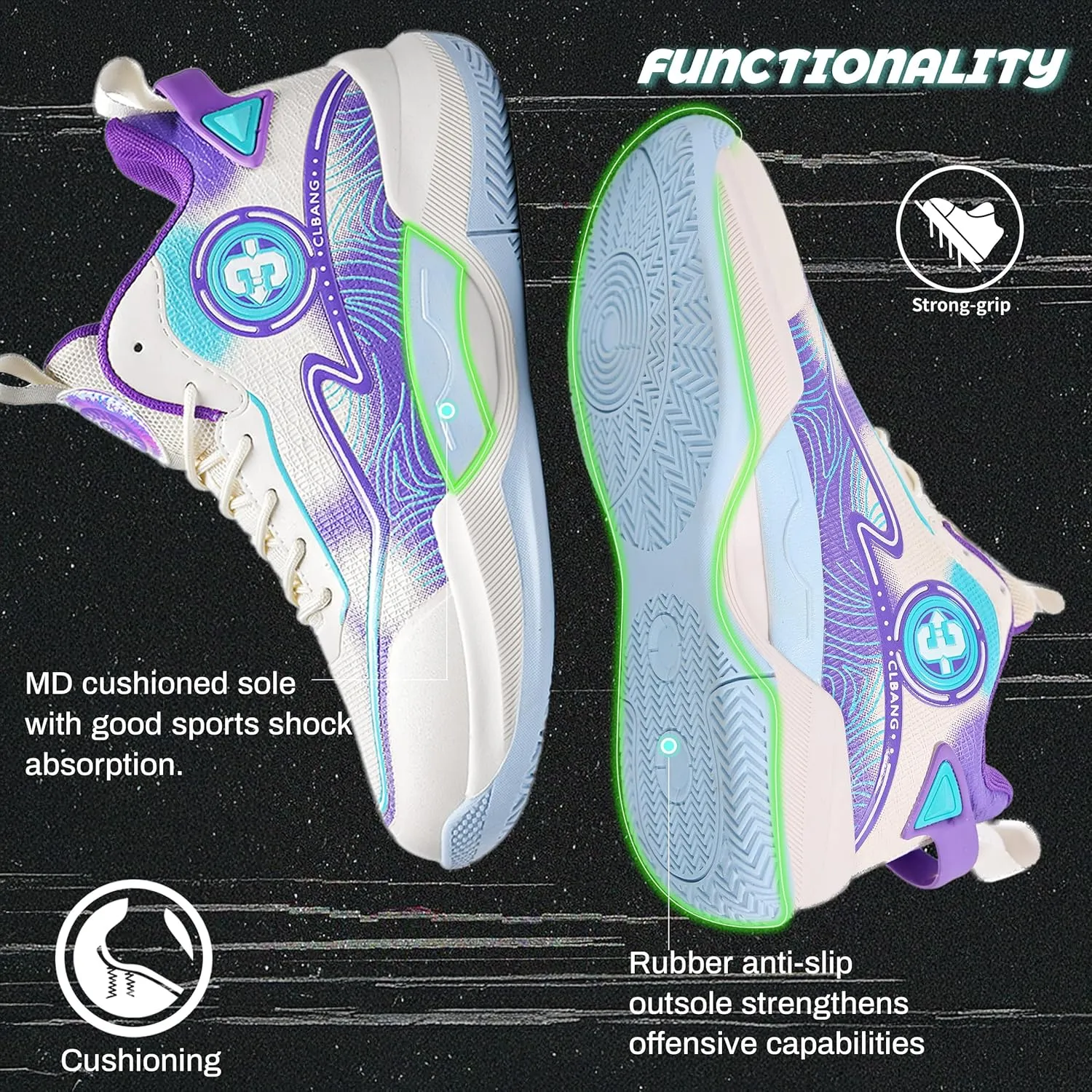 Men's Basketball Shoes Athletic Breathable Mesh Non Slip Durable Lightweight Shock-Absorbing Casual Running Shoes