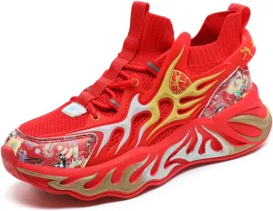 Mens Basketball Shoes High Top Sneakers Durable Lace-up Non-Slip Running Shoes Safe for Little Kids Big Kids Boys Girls