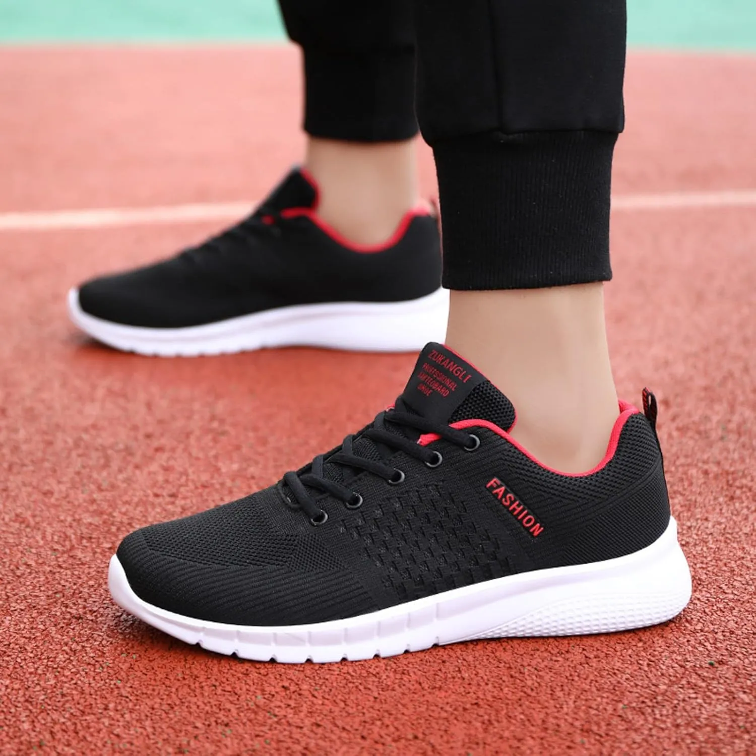 Men's Breathable Mesh Running Shoes Comfortable Lightweight Casual Walking Shoe Men's Arch Support Insole Shoes