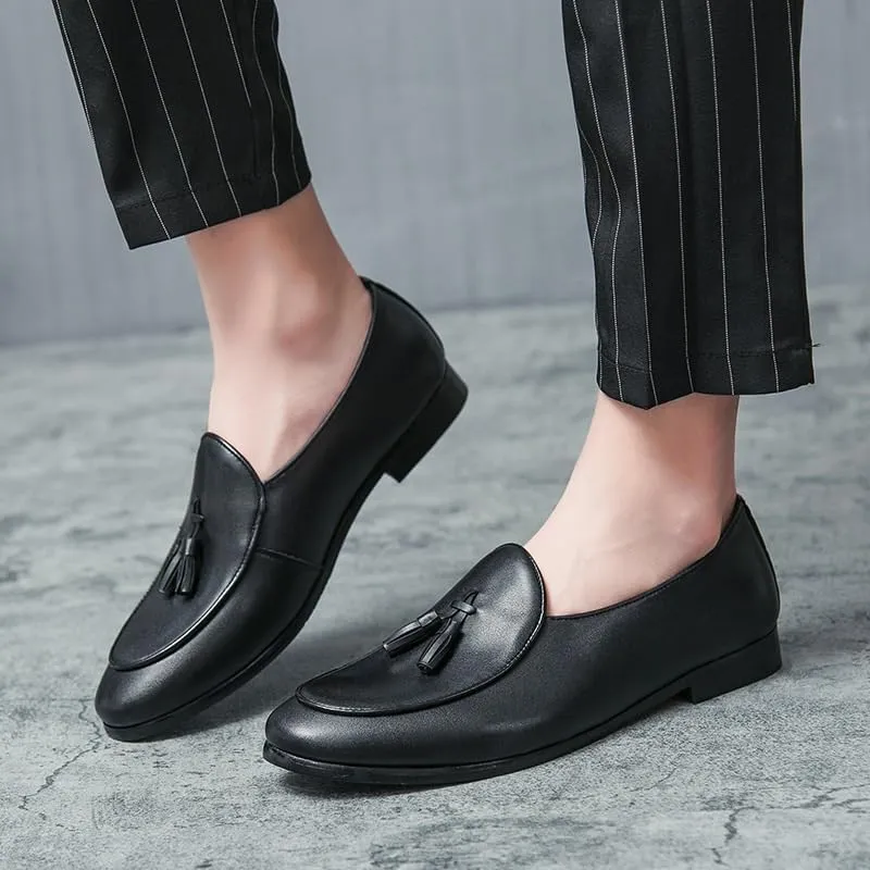 Men's Casual Leather Shoes Fashion Sneakers Slip On Handmade Male Loafers Walking Driving Shoes for Men