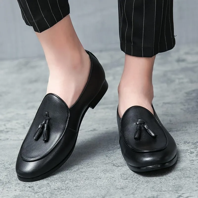Men's Casual Leather Shoes Fashion Sneakers Slip On Handmade Male Loafers Walking Driving Shoes for Men