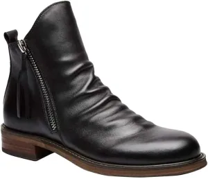 Mens Chelsea Boots Breathable Leather Lightweight Zippered Dress Boots Cowboy Boots Chukka Ankle Boots