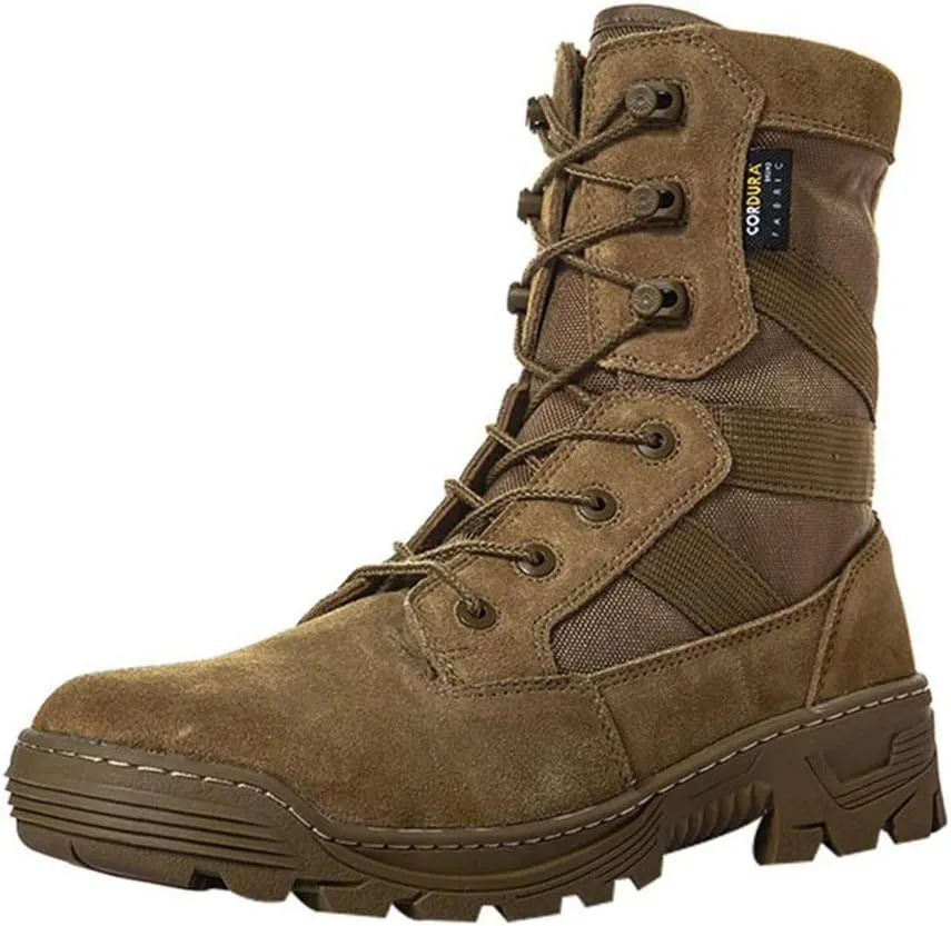 Men's Combat Boots,High-Tops Jungle Tactical Boots Ultralight Outdoor Climbing Hiking Military Shoes,Brown- 40/UK 7/US 7.5