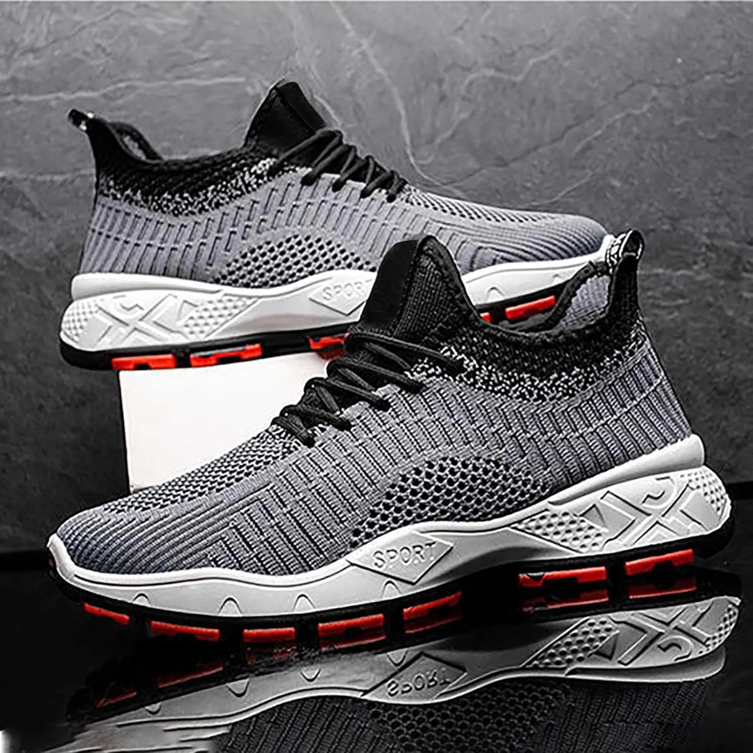 Men's Fashion Mesh Breathable Flying Woven Sneakers Casual Breathable Shoes Sneaker Ornament for Men