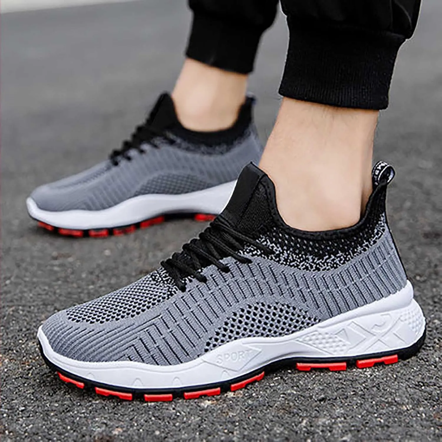 Men's Fashion Mesh Breathable Flying Woven Sneakers Casual Breathable Shoes Sneaker Ornament for Men
