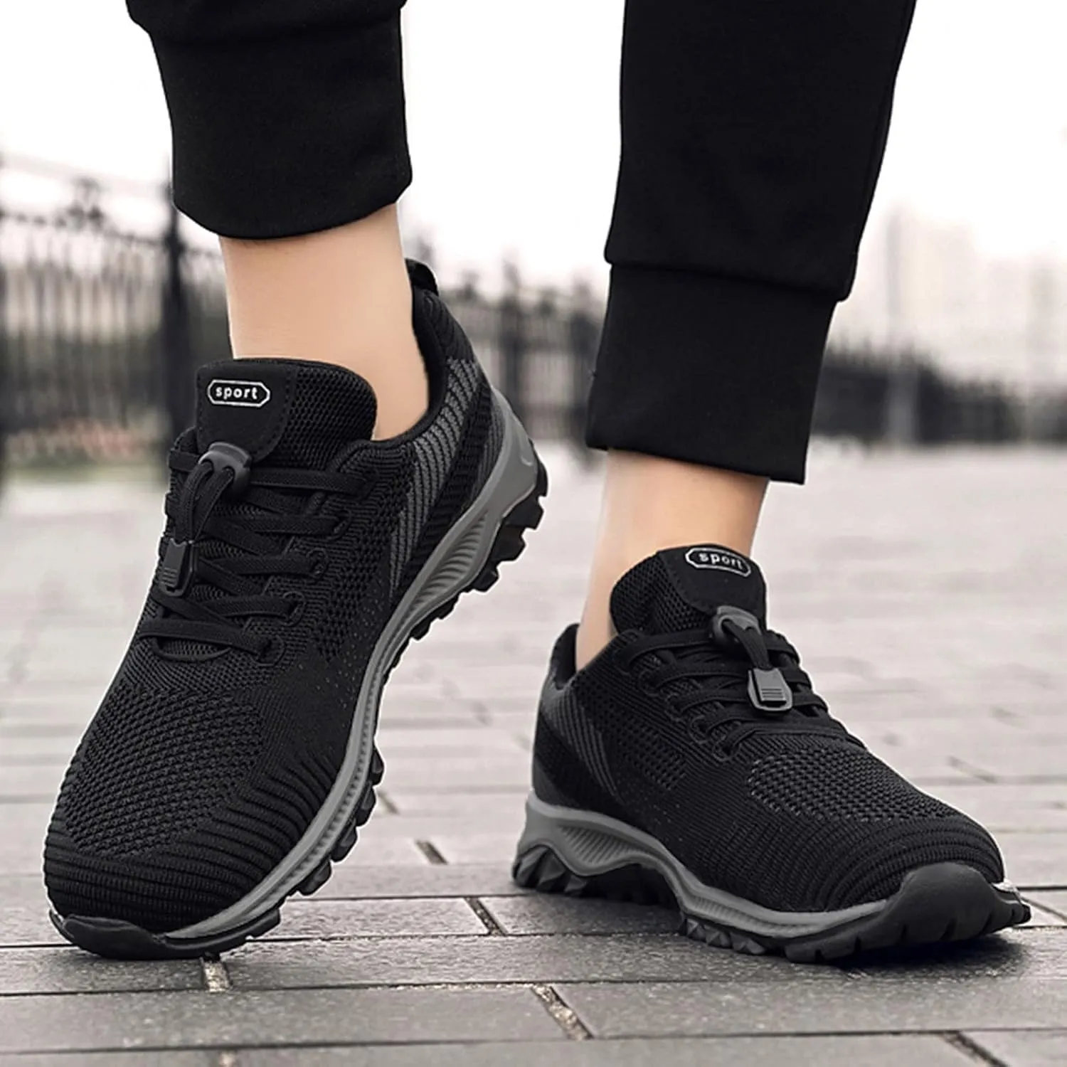 Men's Fashion Versatile Walking Shoes Breathable Mesh Comfortable Tennis Shoe Breathable Diabetic Shoes for Men