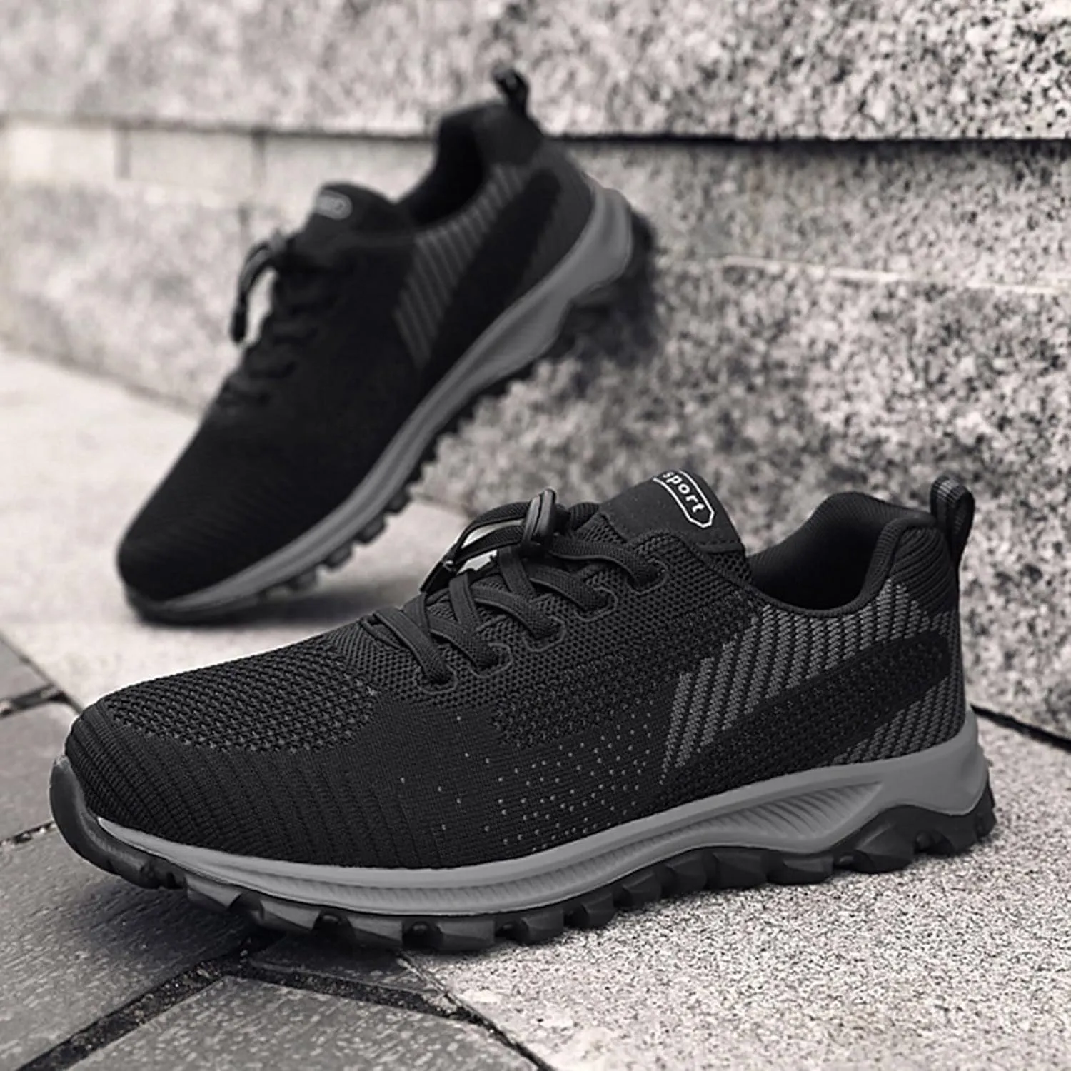 Men's Fashion Versatile Walking Shoes Breathable Mesh Comfortable Tennis Shoe Breathable Diabetic Shoes for Men