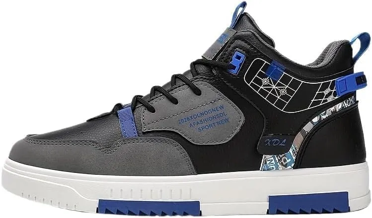 Men's Fashionable Patchwork Thick-Soled Skate Shoes - Superior Grip & Ventilated Comfort - Stylish Lace-Up Sneakers Perfect for Everyday & Outdoor Use Plus IZE