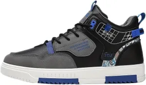 Men's Fashionable Patchwork Thick-Soled Skate Shoes - Superior Grip & Ventilated Comfort - Stylish Lace-Up Sneakers Perfect for Everyday & Outdoor Use Plus IZE