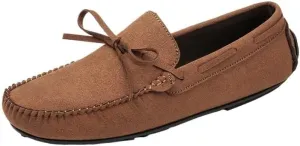 Men's Genuine Leather Loafers with Tassel, Suede Vamp, Deck Shoes with Stitching Details, Lightweight, Anti-Slip, Outdoor Slip-Ons