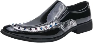 Men's Glitter Casual Minimalist Vintage Slip On Tassel Loafers Shoes Men Business Shoes