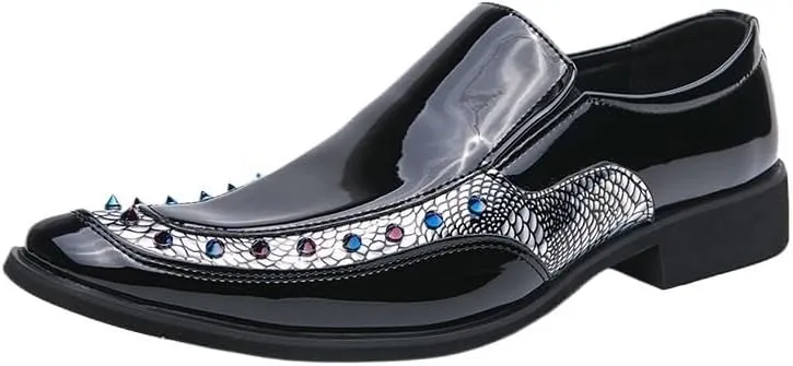 Men's Glitter Casual Minimalist Vintage Slip On Tassel Loafers Shoes Men Business Shoes