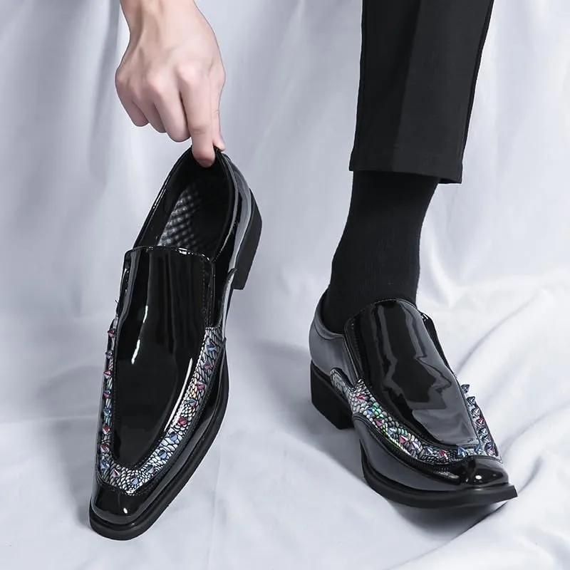 Men's Glitter Casual Minimalist Vintage Slip On Tassel Loafers Shoes Men Business Shoes