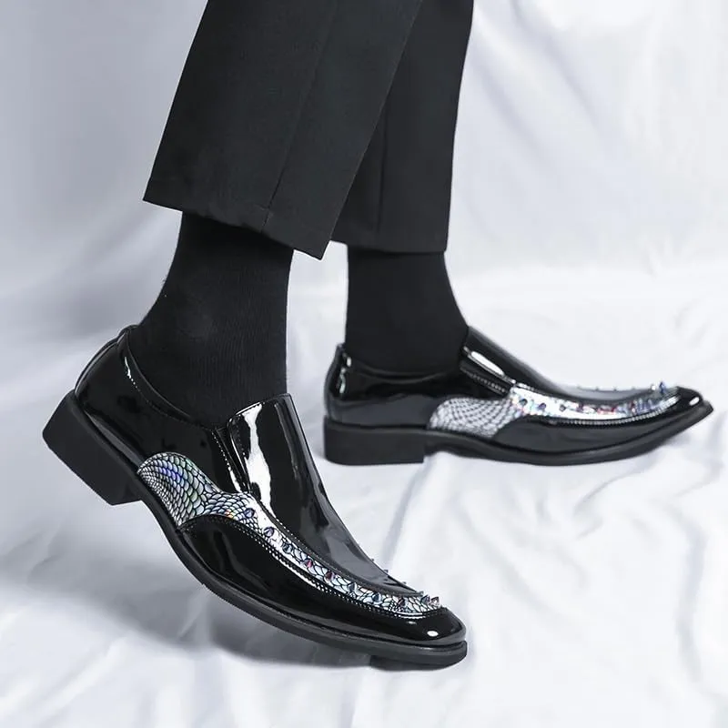 Men's Glitter Casual Minimalist Vintage Slip On Tassel Loafers Shoes Men Business Shoes