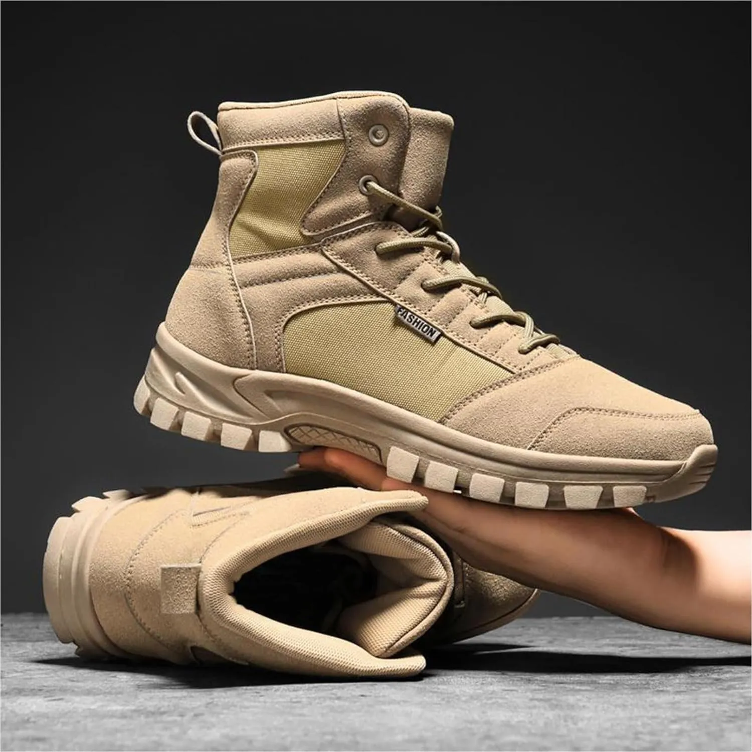 Men's Hiking Boots 6 Inches Tactical Work Boot Lightweight Suede Leather Military Combat Motorcycle Boots