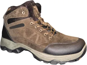 Men's Hiking Boots, Brown Suede Leather, Waterproof Mid-Top, Outdoor Trail Shoes